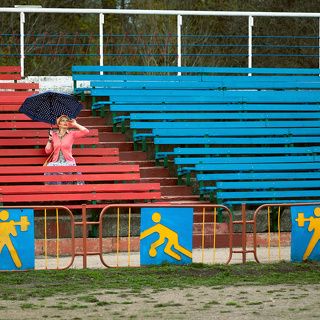 На стадионе