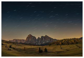 Плато Alpe di Siusi - очень этюдное место в любое время суток! ;)