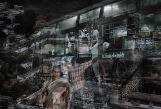 Вечерний Тируччираппалли (Тричи), штат Тамил-Наду, Индия (псевдомульты))