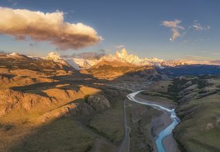 Patagonia dron view Fizroy