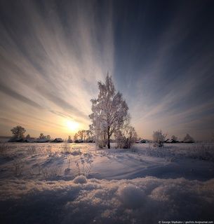 Морозный вечер в русской глубинке