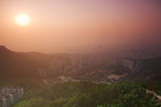 рассвет, Сеул, гора Ансан