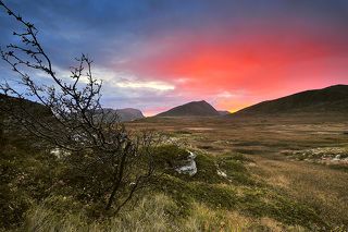 watching sunset in the rain