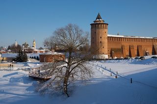 Вид на Коломенский Кремль. Въезд в город, февраль 2024