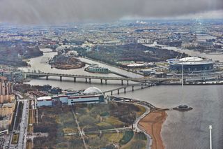 Вид с 83-го этажа Лахта-центра.