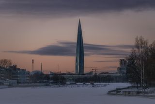 Вид на Лахта-центр со стороны Елагин остров