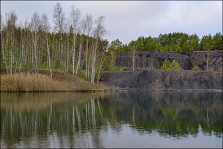 Ноябрьское утро на откосах старого карьера
