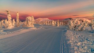 01 Ясное погожее утро на горе Зелёной. Отратраченного ночью снега ещё не коснулась нога человека…  Солнце ещё не взошло, утренние сумерки