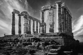 Temple of Poseidon3 b&w