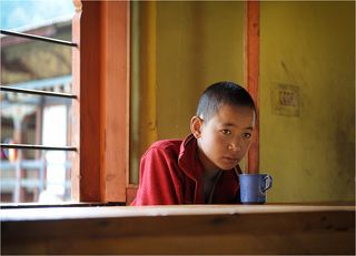 Morning tee. Bhutan.