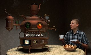 САМОВАР-БУЛЬБУЛЯТОР газово-электронно-механический с цветовым смесителем, с системой охлаждения, программно-управляемый, модель М-01 или просто \