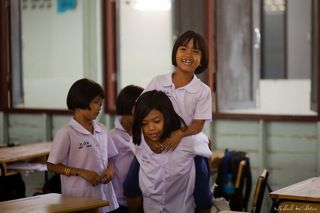 Sea Gypsies village. School.