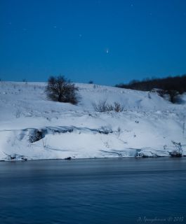 Сложение снимков: для неба (iso 800, 3 c) и поверхности (iso 200, 25 с)