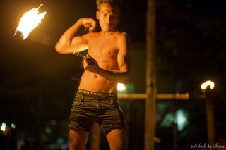 Apache Bar. Fire show.