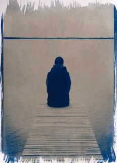 Цианотип. Первые пробы. Размер отпечатка 20х30 см.