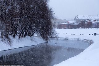 Тихо падал снег