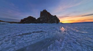 Последние лучи заката над Шаманкой. Готовимся к ночной съемке.