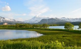 Озера у вулкана Камбальный
Закат на кордоне Травяной в Южно-Камчатском заказнике