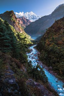 Dudh Koshi river on the way to Namche Bazaar, Himalaya, Nepal