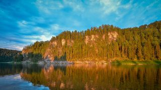 На закате у реки Вишера.