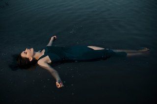 Девушка, портрет, на воде