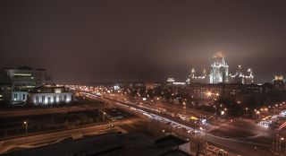 Ночной вид Главного Здания МГУ