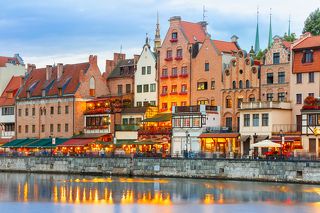 Old Town and Motlawa River in Gdansk, Poland