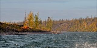1.Путешествие начинается по р.Норильская, затем р. Талая ( очень сильное течение и много порогов )