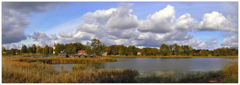 осень,озеро осенняя панорамаphoto preview