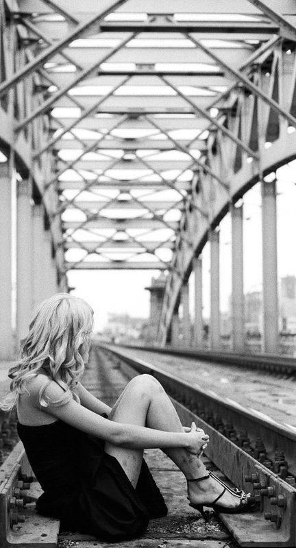Люба, Ilford, железная дорога, девушка, ч/б, KashmirrR ***photo preview