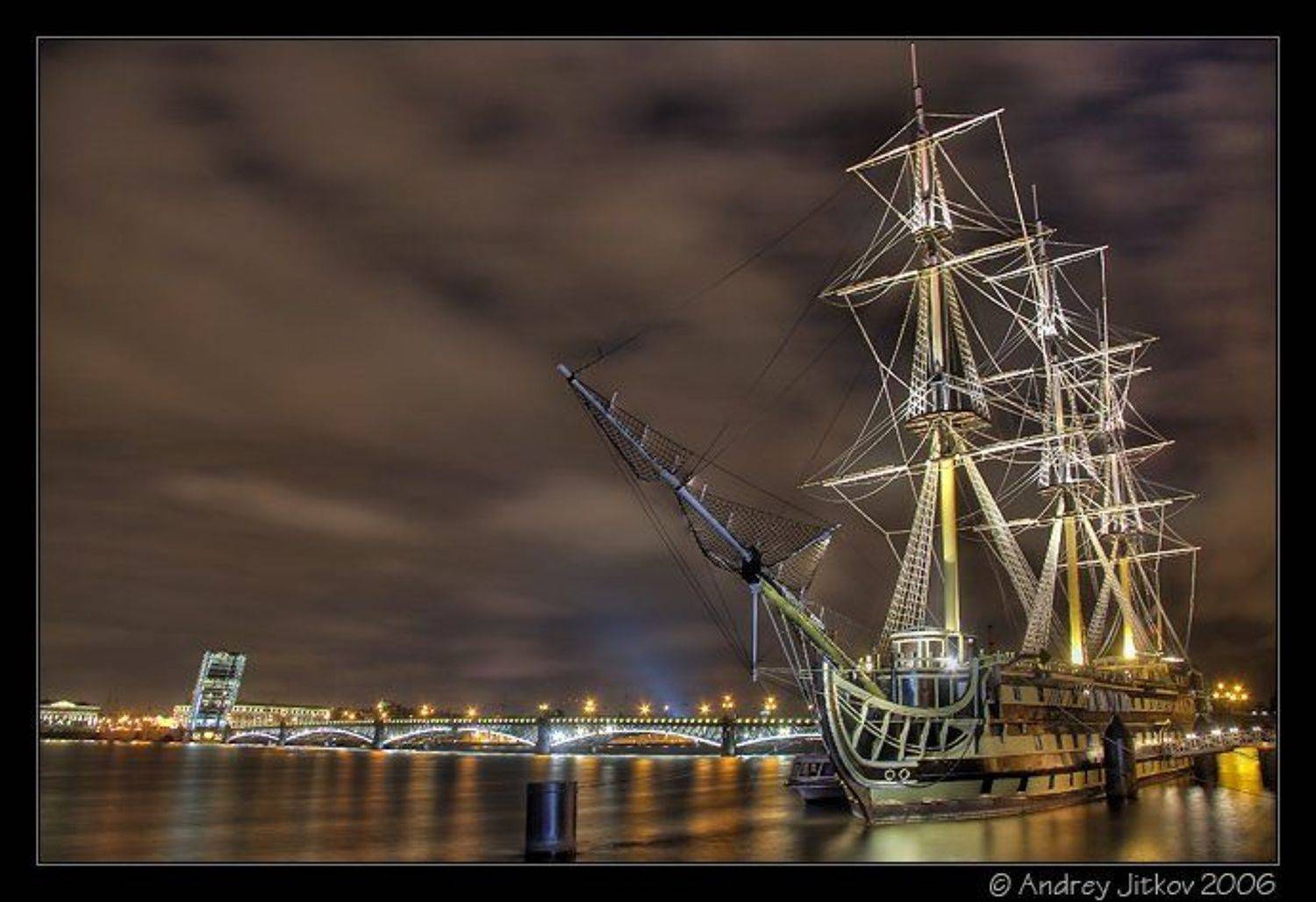 питер, ночь, корабль, нева, photohunter, Андрей Житков