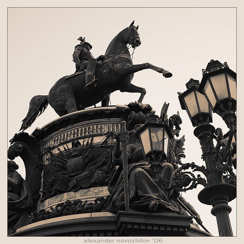 николай, памятники, петербург, чб Николайphoto preview