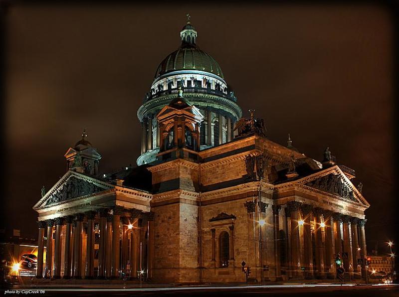 Питер, город, ночь, Исаакий Золотой Исаакийphoto preview