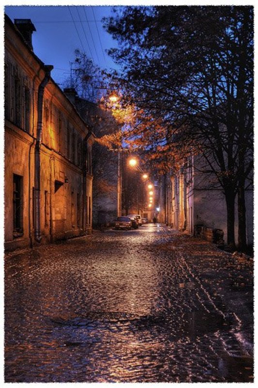 Утро, улица, дождь, рассвет Уже не ночь...photo preview