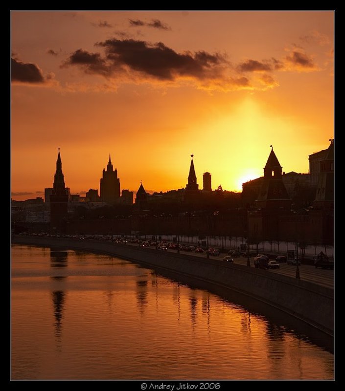 москва, кремль, река, закат, вечер, photohunter Золотой вечер фото превью