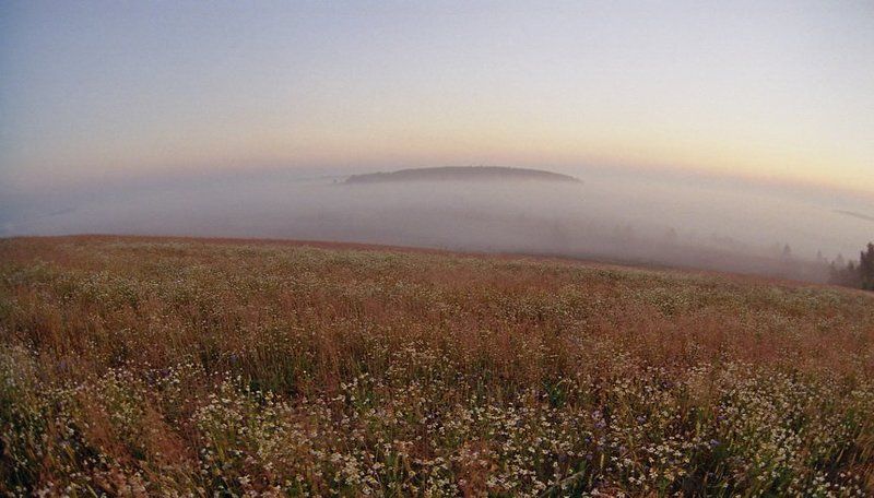 Рассвет, туман, Талашкино, остров На краю земли. Остров.photo preview