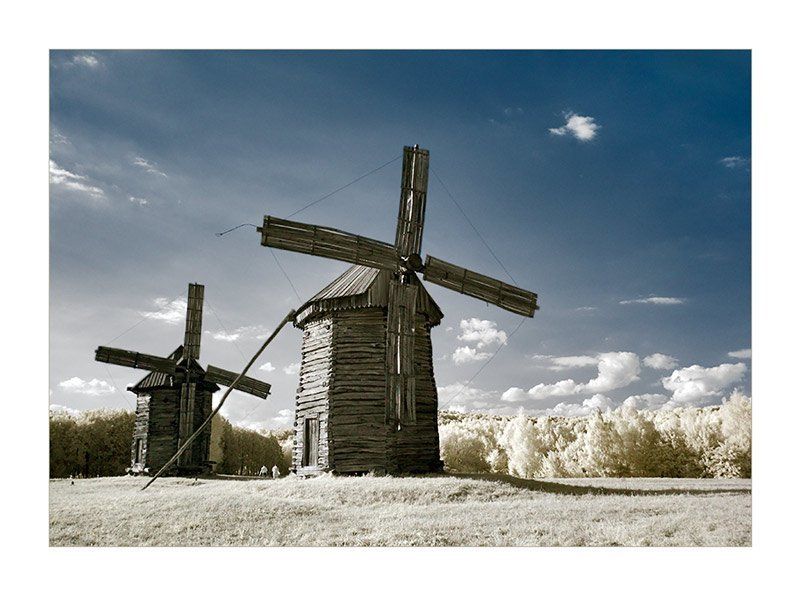 мельница, осень,  пейзаж, ик, цвет мельничноинфракрасное... фото превью