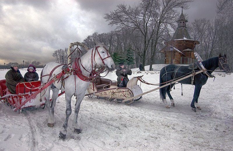 коломенское, зима, ямщик, возница, mju Ямщикиphoto preview