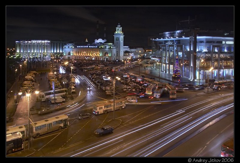 москва, ночь, площаль европы, photohunter Площадь Европы фото превью
