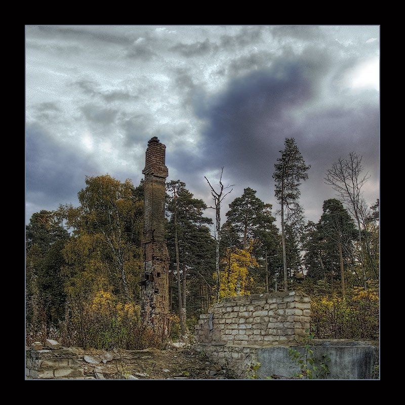 лес осень печи разруха усадьба все что осталось ...photo preview