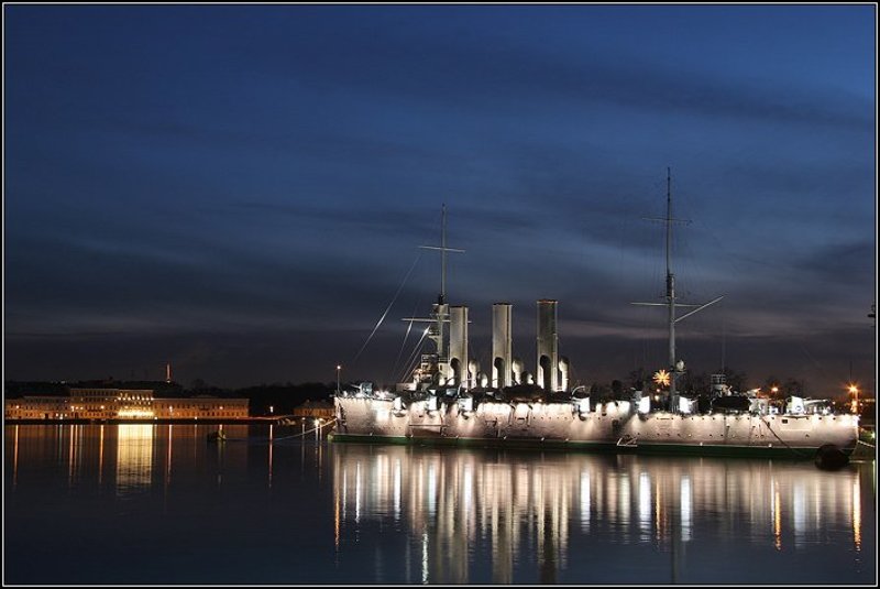питер, петербург, аврора, корабль, вечер, огни, небо, вода, река, нева, набережная, флот, dyadyavasya Мечтая о большой водеphoto preview