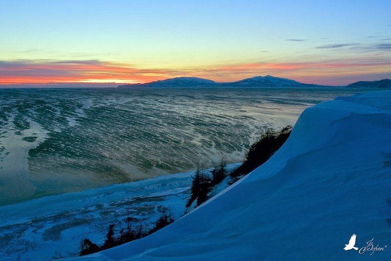 Магадан, Ольская трасса, побережье, Охотское море, зима photo preview