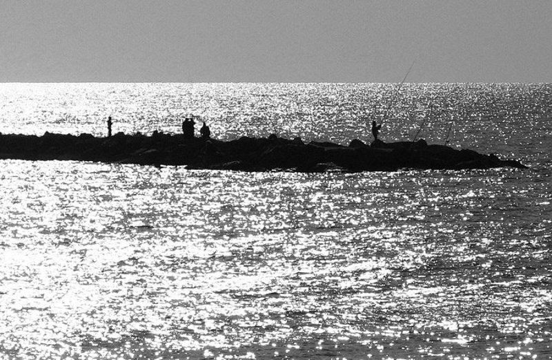 IgalSc, рыбалка, настроение, чб О рыбаках, море и золоте... фото превью