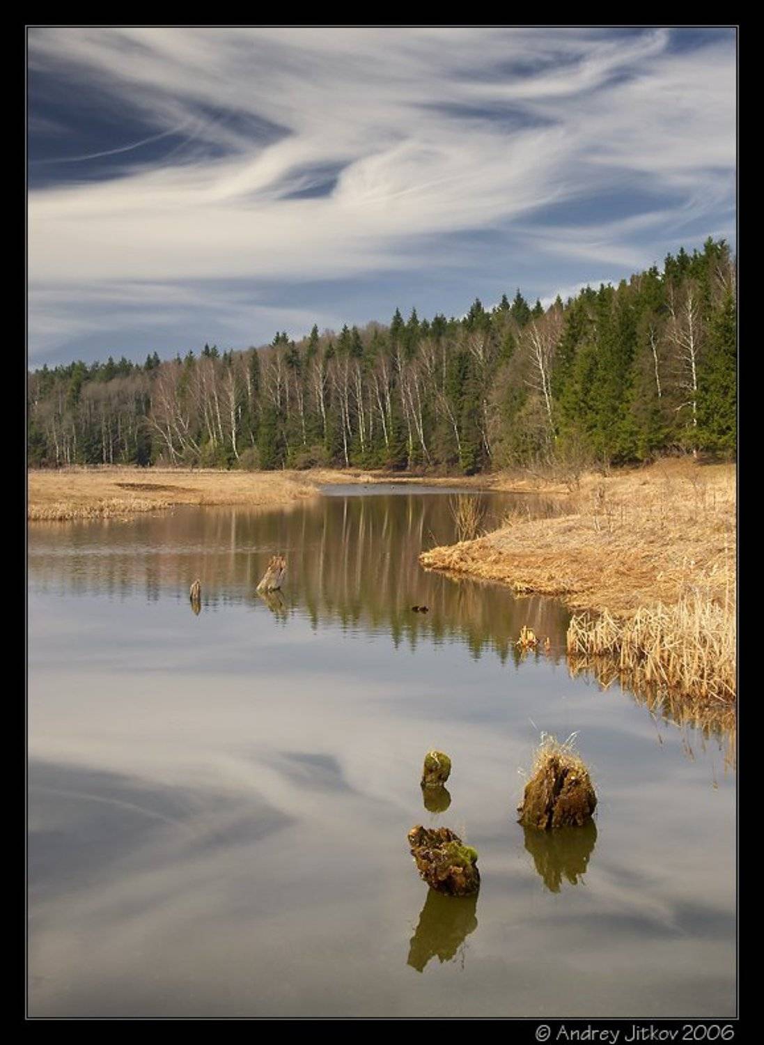 Апрель. Автор: Андрей Житков подмосковье, ворсино, весна, апрель, река, лес, небо, photohunter, Андрей Житков