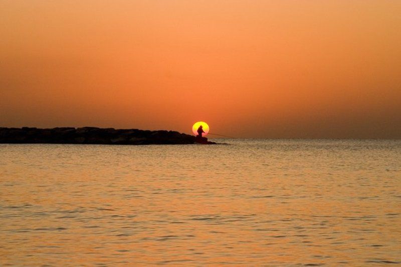 IgalSc, закат, рыбалка, настроение Fishing on  a sunset фото превью