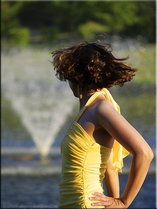 Портрет, Девушка, Гламур Ветер в ее волосах... фото превью