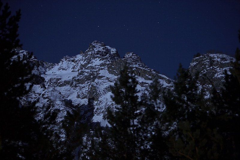 Горы, Ночь, Снег, Звезды, Темнота, Приэльбрусье Горы и Звездыphoto preview