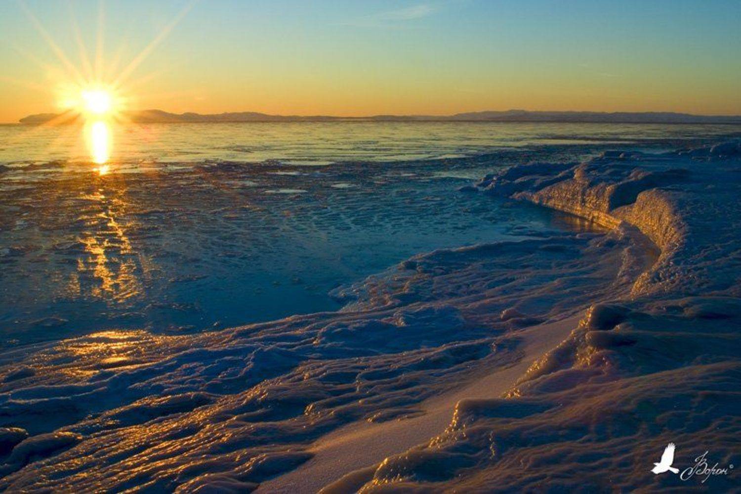 Закат. Автор: Ворон Закат, Магадан, Арманская трасса, Охотское море, Ворон