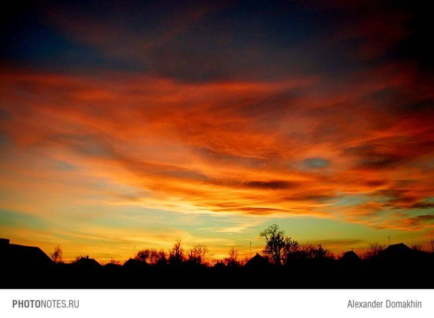Вечернее. Автор: Alex Domakhin Закат, силуэты, Кубань, небо, PHOTONOTES.RU, Alex Domakhin