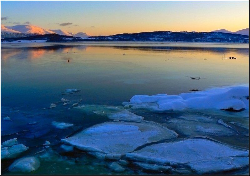 Норвегия, вечер, мороз, фьорд, Холодно...photo preview